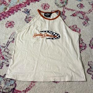 Harley Davidson Tan Embroidered Graphic Tank